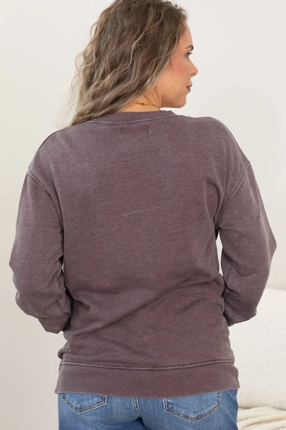 Pigment-Dyed Cozy Campfire V-Neck Sweatshirt
