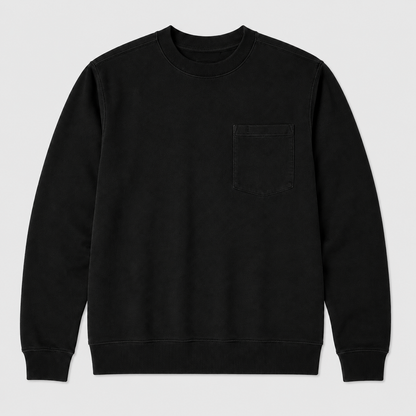 【LAST DAY SALE】Vintage Washed Unisex Pocket Crewneck Sweatshirt