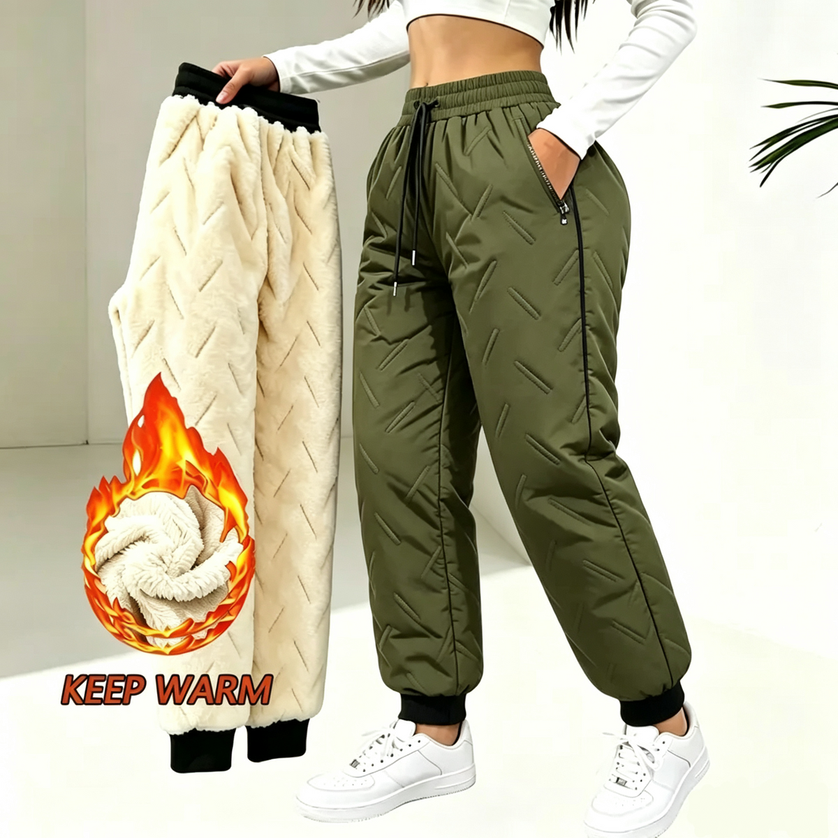 Women’s Winter Fleece-Lined Thick Casual Pants