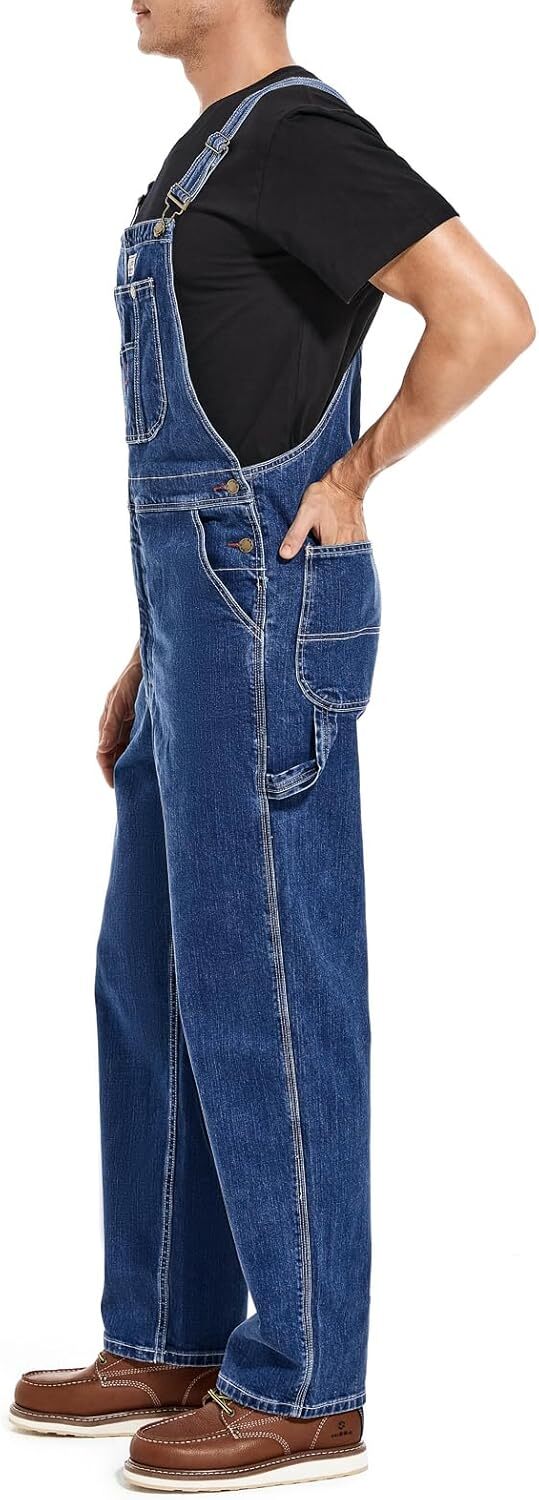 🔥CLEARANCE SALE🔥Men's Heavy-Duty Denim Bib Overalls – Adjustable Straps & Utility Pockets
