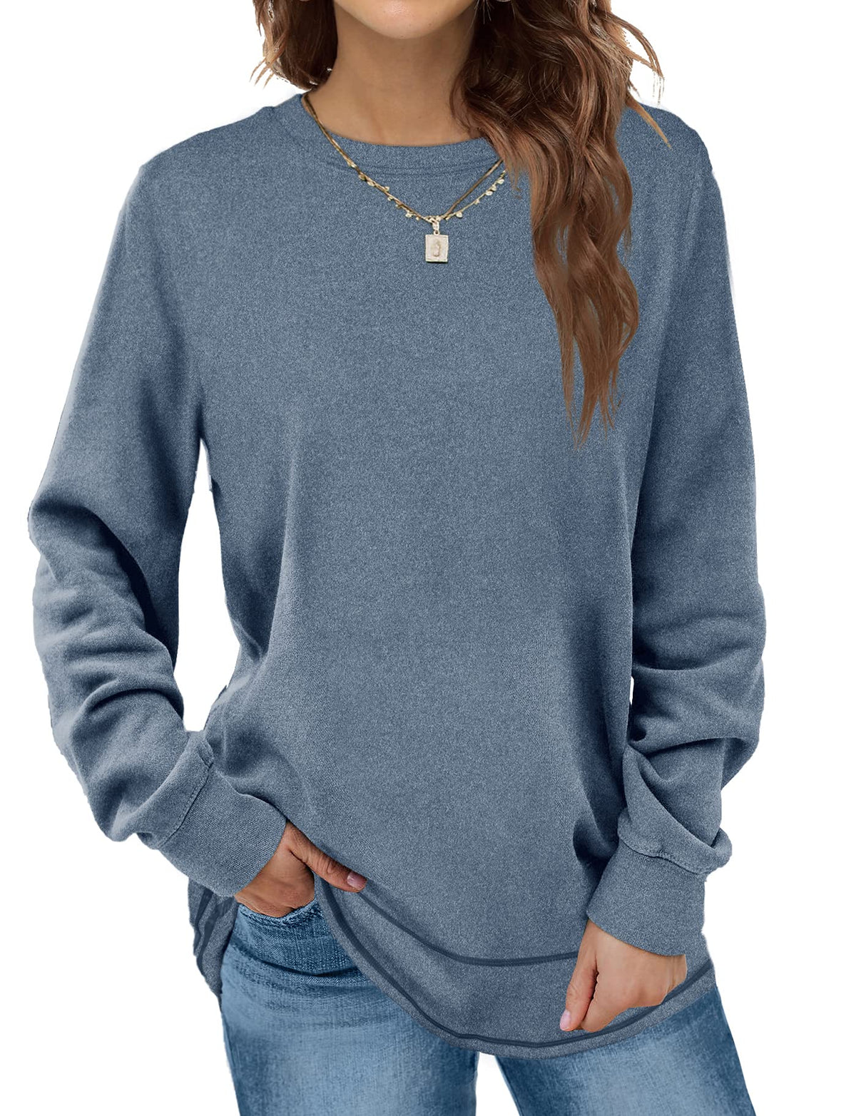 Women Crewneck Long Sleeve Shirts