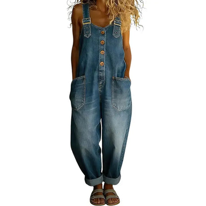 Women’s Vintage Denim Overalls – Relaxed Fit