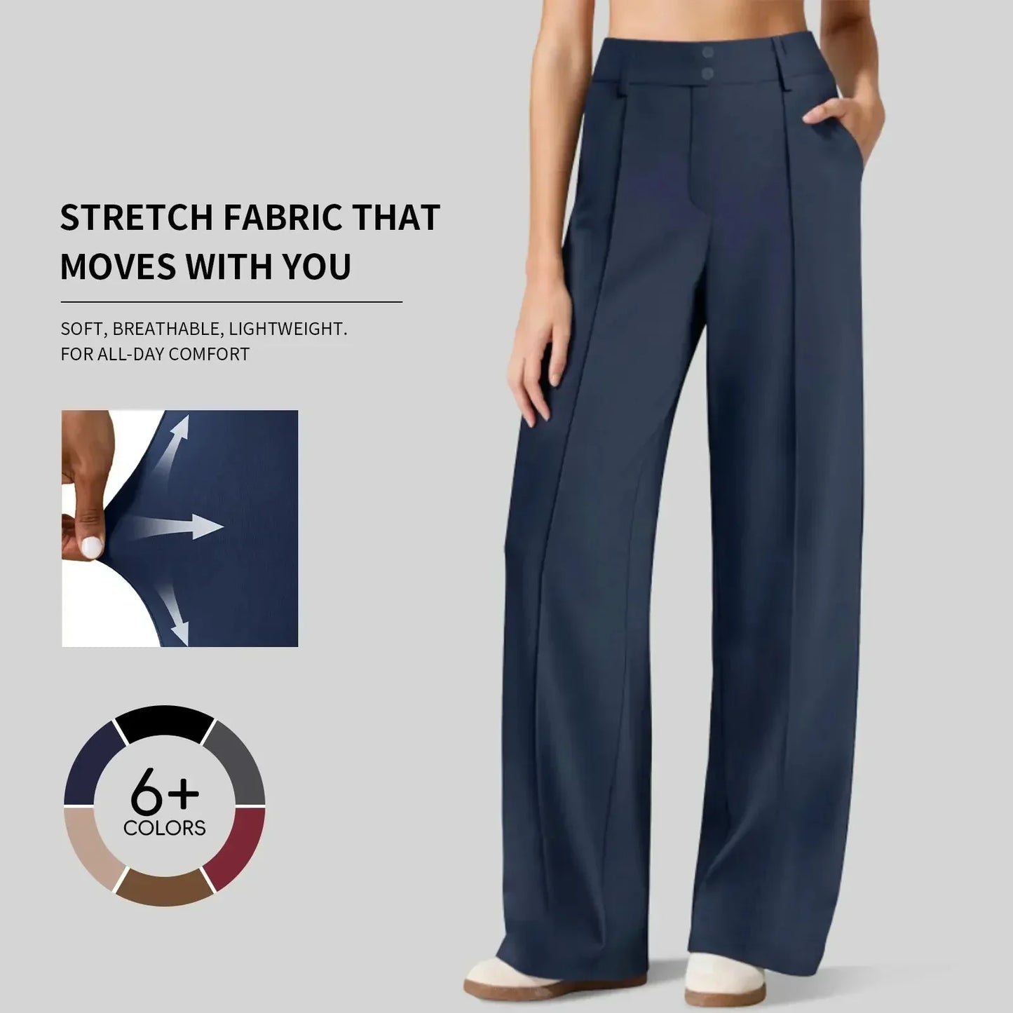 Women's Straight Leg Ponte Yoga Pants with Pockets
