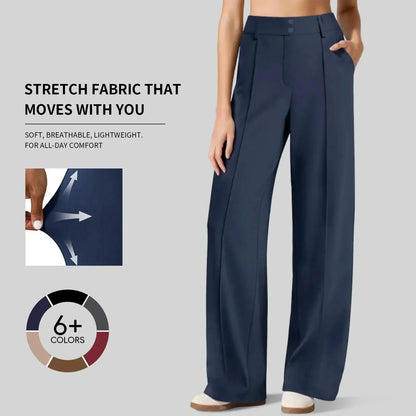 Women's Straight Leg Ponte Yoga Pants with Pockets