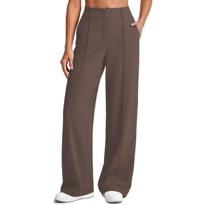 Women's Straight Leg Ponte Yoga Pants with Pockets