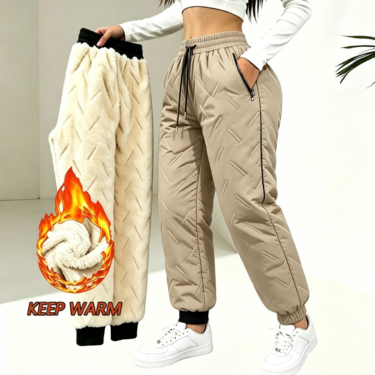 Women’s Winter Fleece-Lined Thick Casual Pants