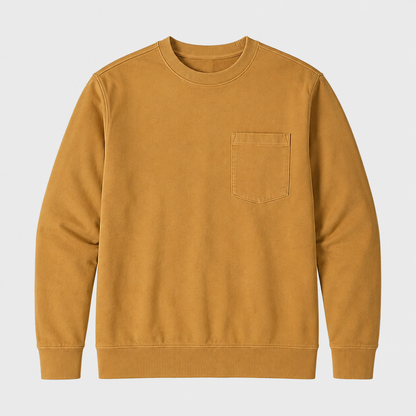 【LAST DAY SALE】Vintage Washed Unisex Pocket Crewneck Sweatshirt