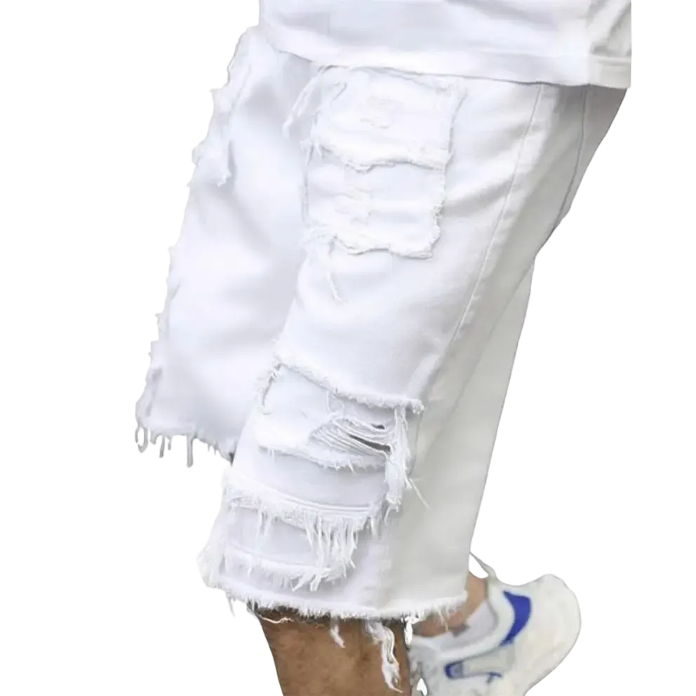 ⚡FINAL SALE⚡Raw Hem Denim Shorts with Rips – Edgy Urban Casual Warm-Weather Essential