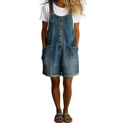 Women’s Vintage Denim Overalls – Relaxed Fit