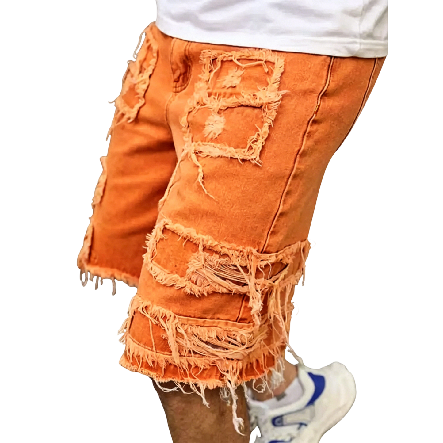 ⚡FINAL SALE⚡Raw Hem Denim Shorts with Rips – Edgy Urban Casual Warm-Weather Essential
