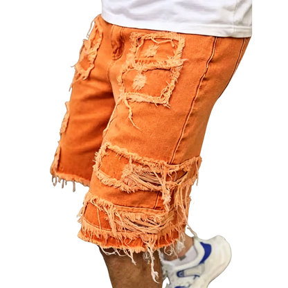 ⚡FINAL SALE⚡Raw Hem Denim Shorts with Rips – Edgy Urban Casual Warm-Weather Essential