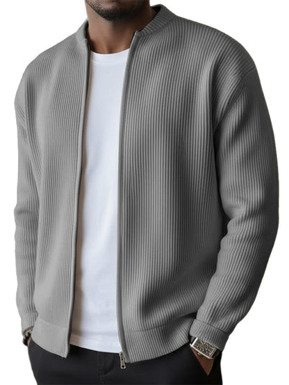 Men's Ribbed Zip-Up Jacket — Comfortable, Casual & Easy to Style