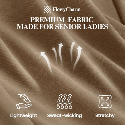 FlowyCharm - Drapey Soft Elegant High-Waisted Wide-Leg Pants