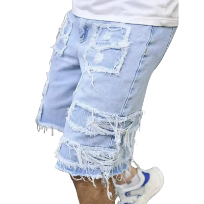⚡FINAL SALE⚡Raw Hem Denim Shorts with Rips – Edgy Urban Casual Warm-Weather Essential