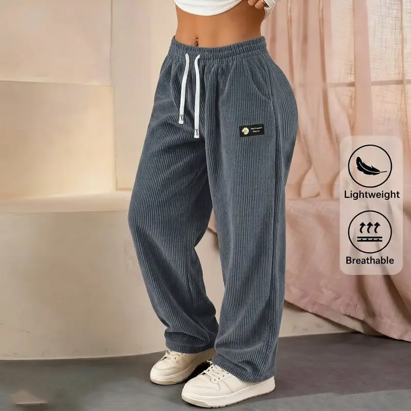 Bestseller🏆Women's Solid Straight Leg Corduroy Bottoms