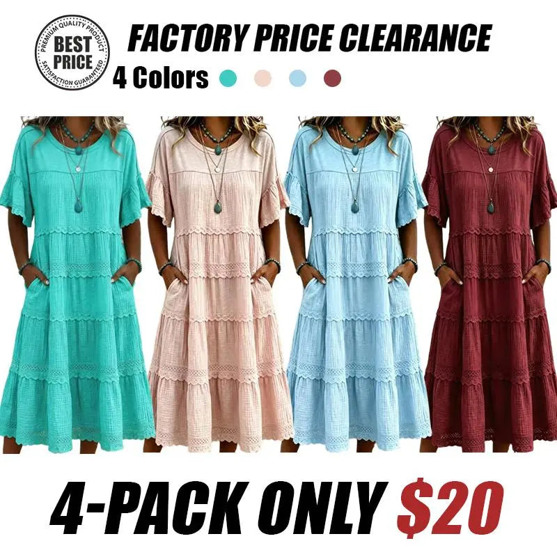 🔥Cool & breathable fabric🍃Women's Vintage Patchwork Lace Dress