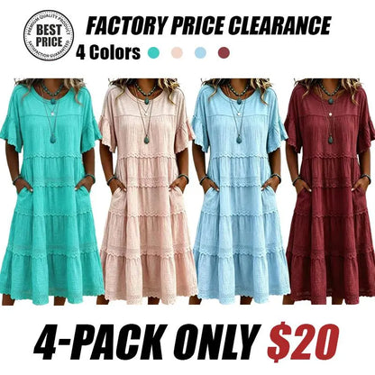 🔥Cool & breathable fabric🍃Women's Vintage Patchwork Lace Dress