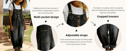 Women’s Vintage Denim Overalls – Relaxed Fit