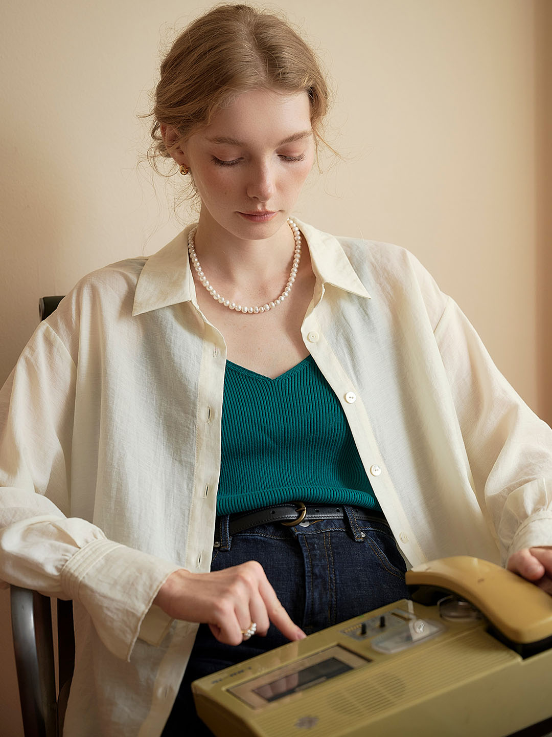 Casual All-match Side Slit Shirt