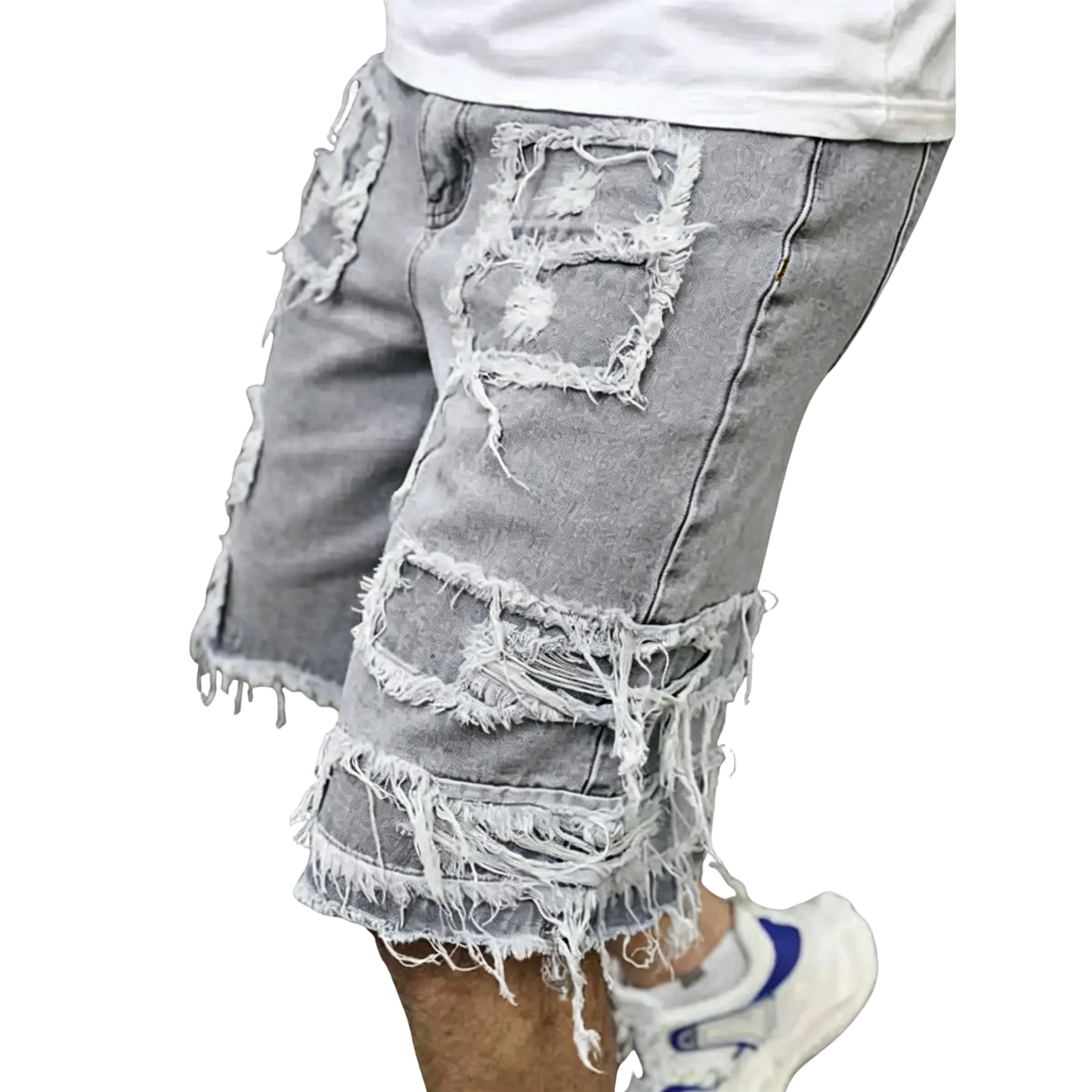 ⚡FINAL SALE⚡Raw Hem Denim Shorts with Rips – Edgy Urban Casual Warm-Weather Essential