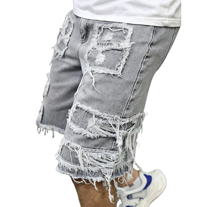 ⚡FINAL SALE⚡Raw Hem Denim Shorts with Rips – Edgy Urban Casual Warm-Weather Essential