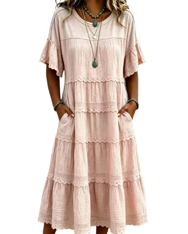 🔥Cool & breathable fabric🍃Women's Vintage Patchwork Lace Dress.