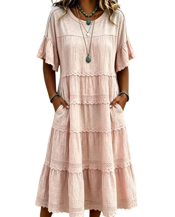 🔥Cool & breathable fabric🍃Women's Vintage Patchwork Lace Dress