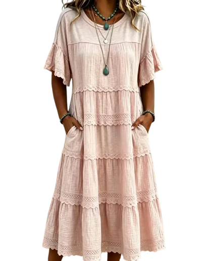 🔥Cool & breathable fabric🍃Women's Vintage Patchwork Lace Dress