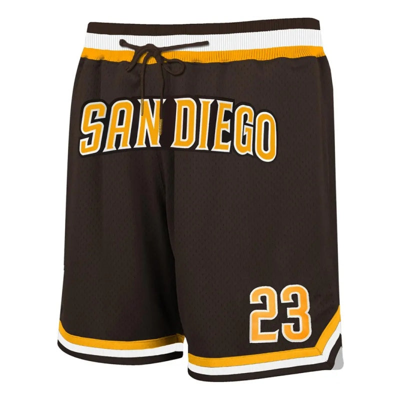🔥Regular Fit Letter & Number Print Drawstring Waist Jersey Basketball Shorts