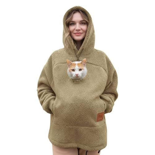 🔥Women's Oversized Cat Hoodie – Kangaroo Pocket, Long Sleeve Pullover
