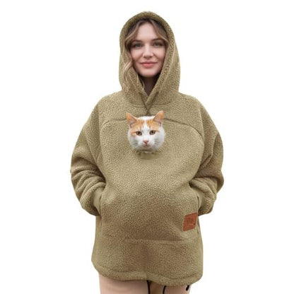 🔥Women's Oversized Cat Hoodie – Kangaroo Pocket, Long Sleeve Pullover