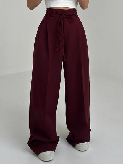 Lace-up casual trousers