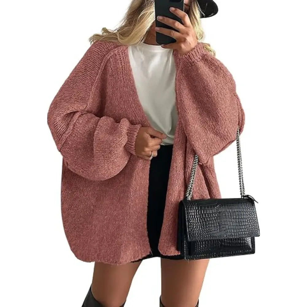 Women's Oversized Cardigan Sweater - Lightweight Knit