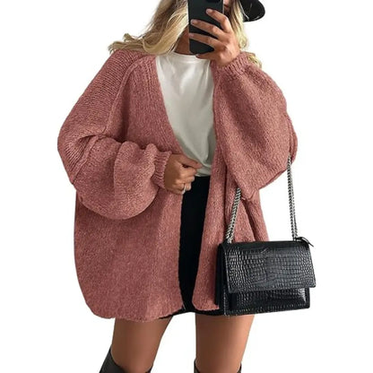 Women's Oversized Cardigan Sweater - Lightweight Knit