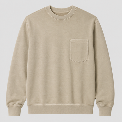 【LAST DAY SALE】Vintage Washed Unisex Pocket Crewneck Sweatshirt