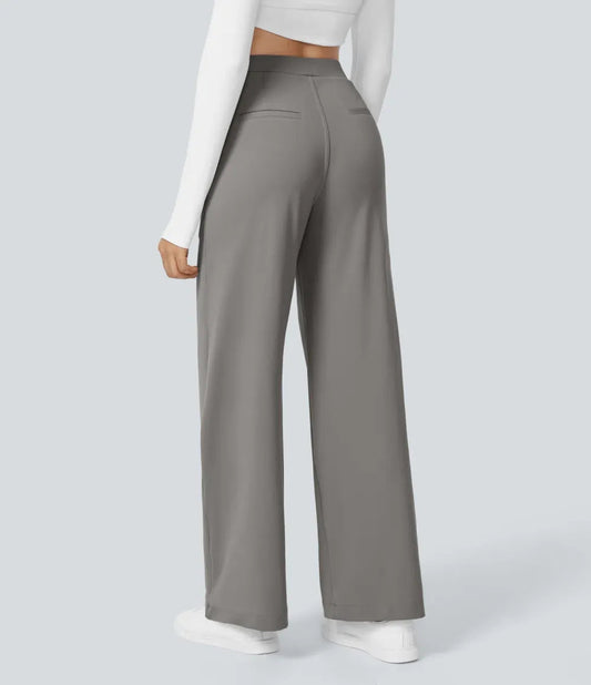 ⚡FINAL SALE!High Waisted Side Pocket Straight Leg Work Pants