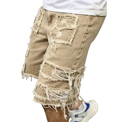 ⚡FINAL SALE⚡Raw Hem Denim Shorts with Rips – Edgy Urban Casual Warm-Weather Essential