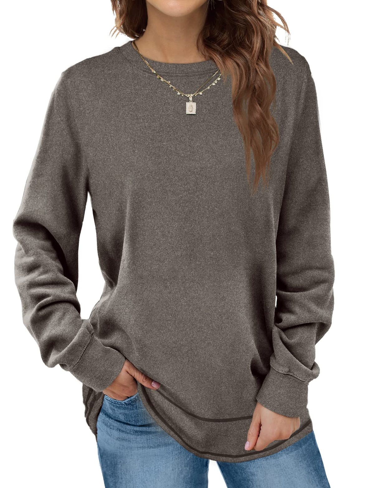 Women Crewneck Long Sleeve Shirts