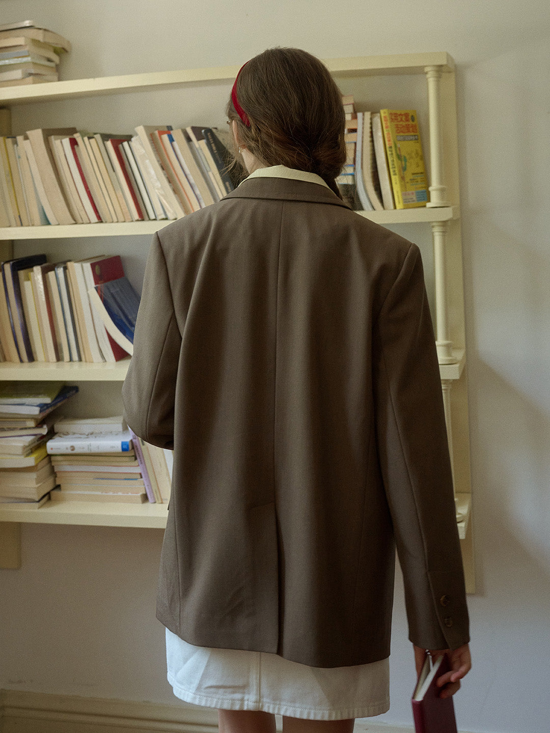 Classic Notched Lapel Pocket Back Slit Blazer