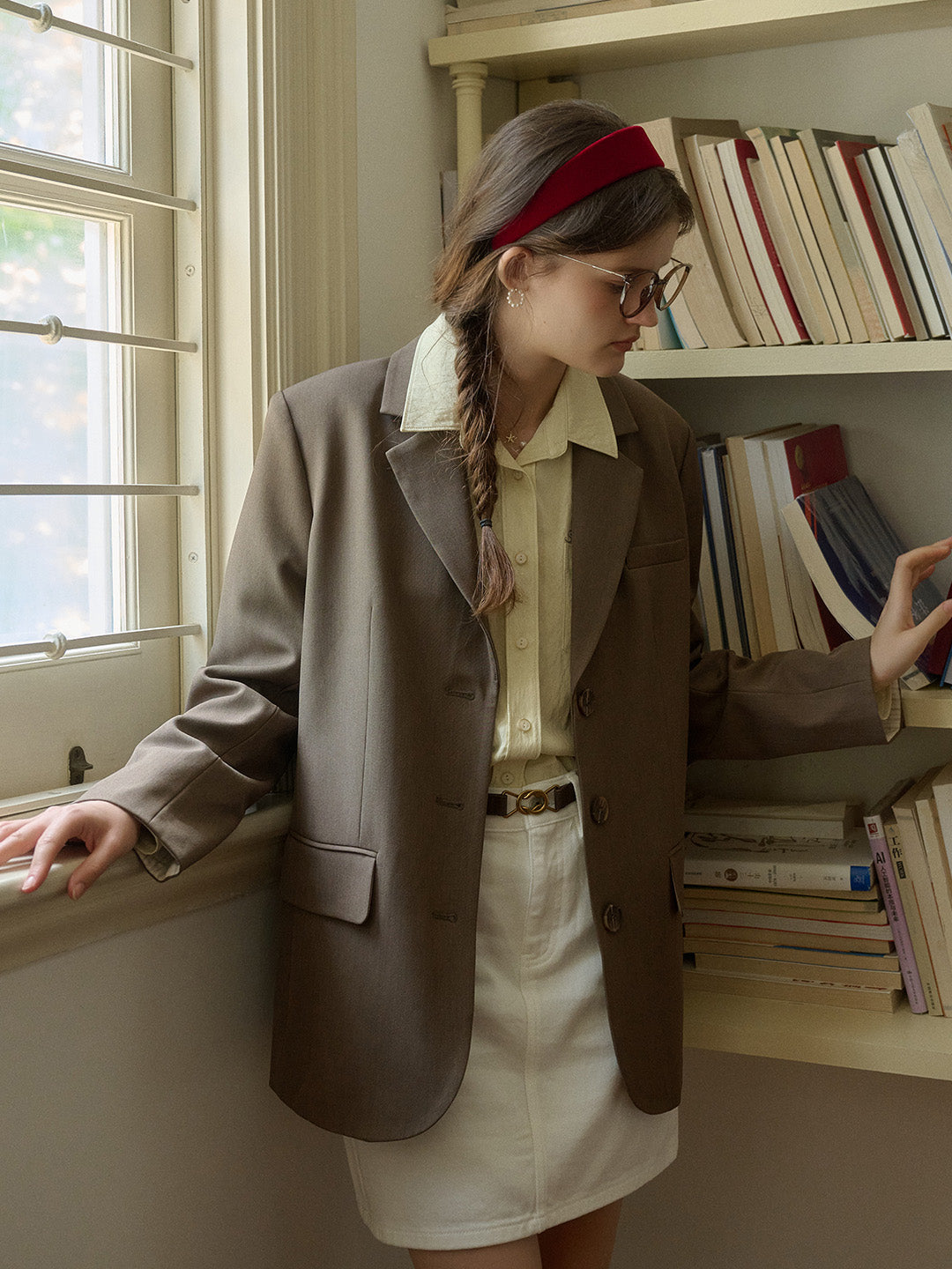 Classic Notched Lapel Pocket Back Slit Blazer