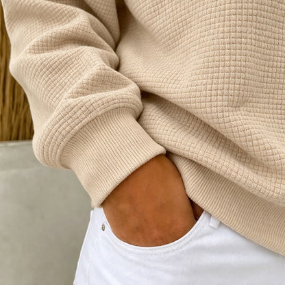CLEARANCE SALE🔥 Women's Waffle Knit Crewneck Sweatshirt