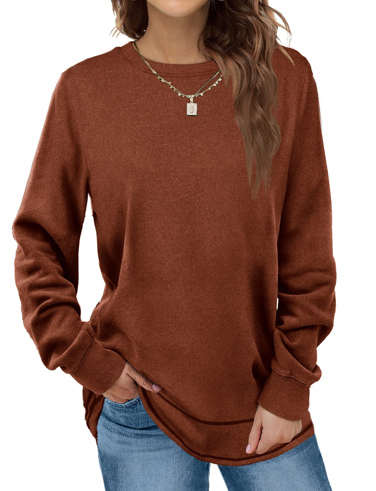Women Crewneck Long Sleeve Shirts