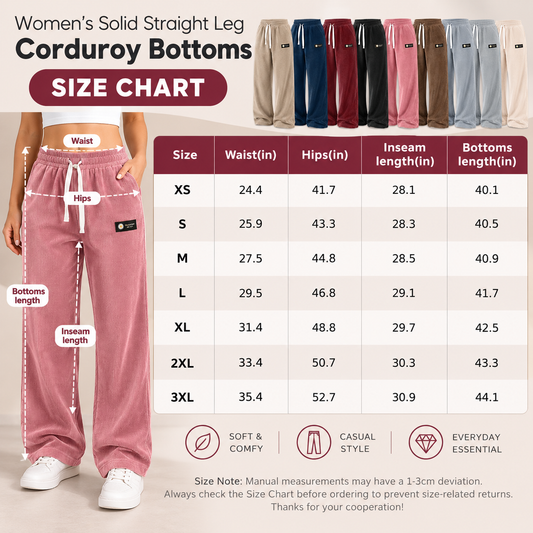 [LETZTER VERKAUFSTAG] Damen-Cordhose mit geradem Bein - 100 % Baumwolle, bequem & zeitlos