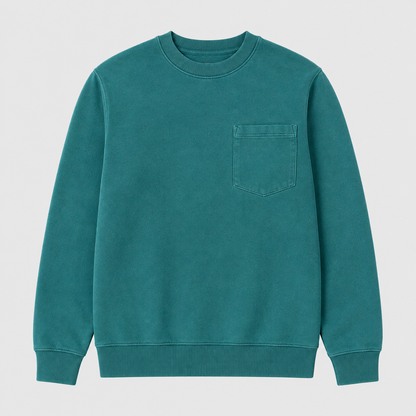 【LAST DAY SALE】Vintage Washed Unisex Pocket Crewneck Sweatshirt
