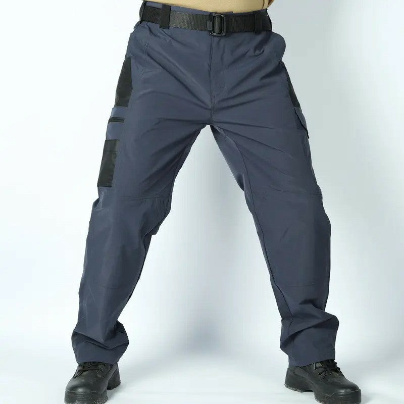 Men's Tactical Work Pants with Multi-Pocket Zipper Design
