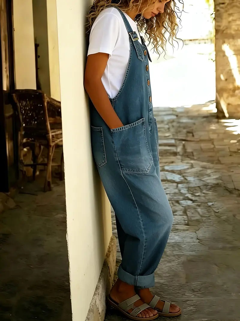 Women’s Vintage Denim Overalls – Relaxed Fit