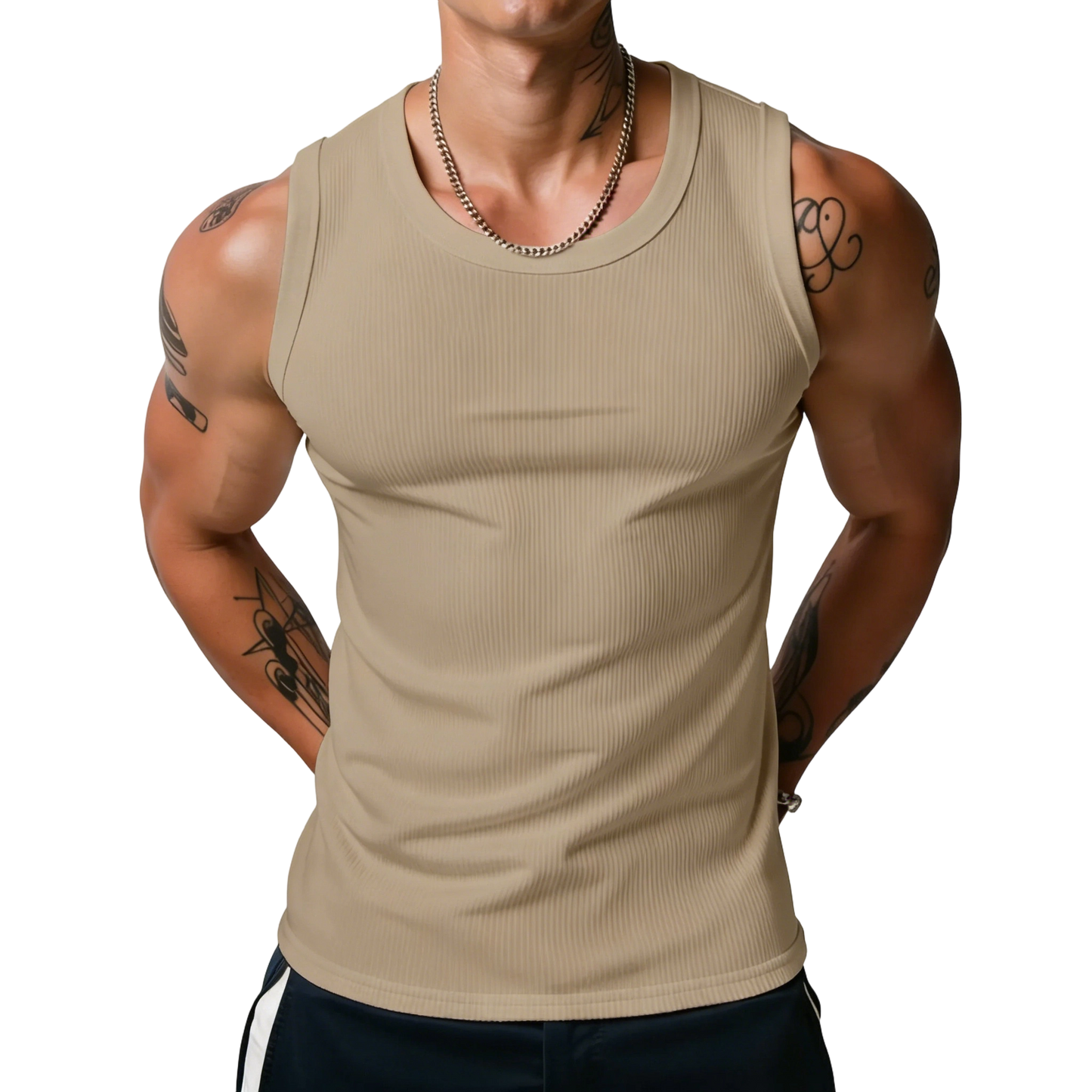 💝💝Men's Wide Strap Ribbed Tank Top