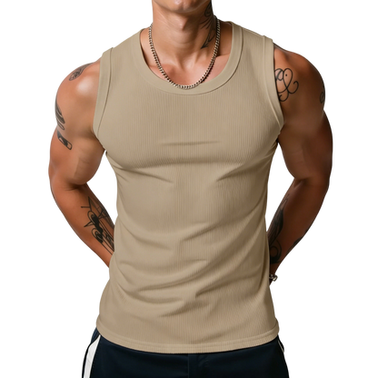 💝💝Men's Wide Strap Ribbed Tank Top
