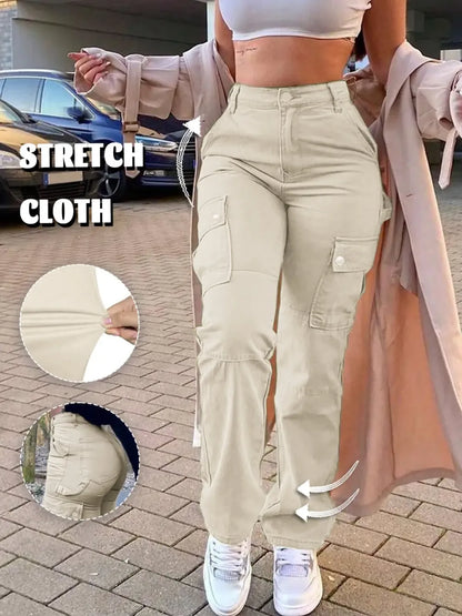Women's High Waist Stretch Cargo Pants
