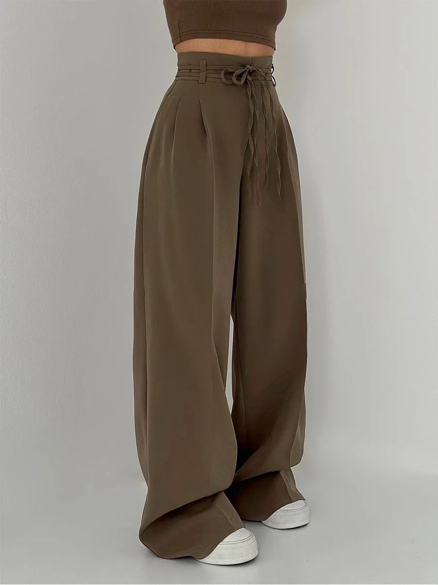 Lace-up casual trousers